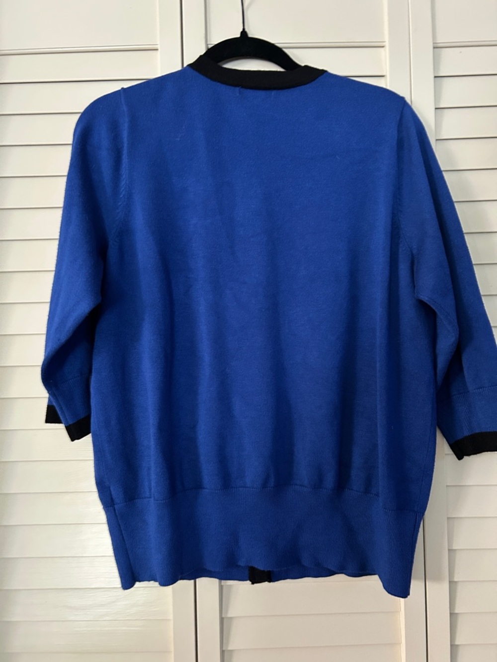 Premise Blue and Black Button-Down Short Sleeve Top Size 1X - Picture 6 of 7